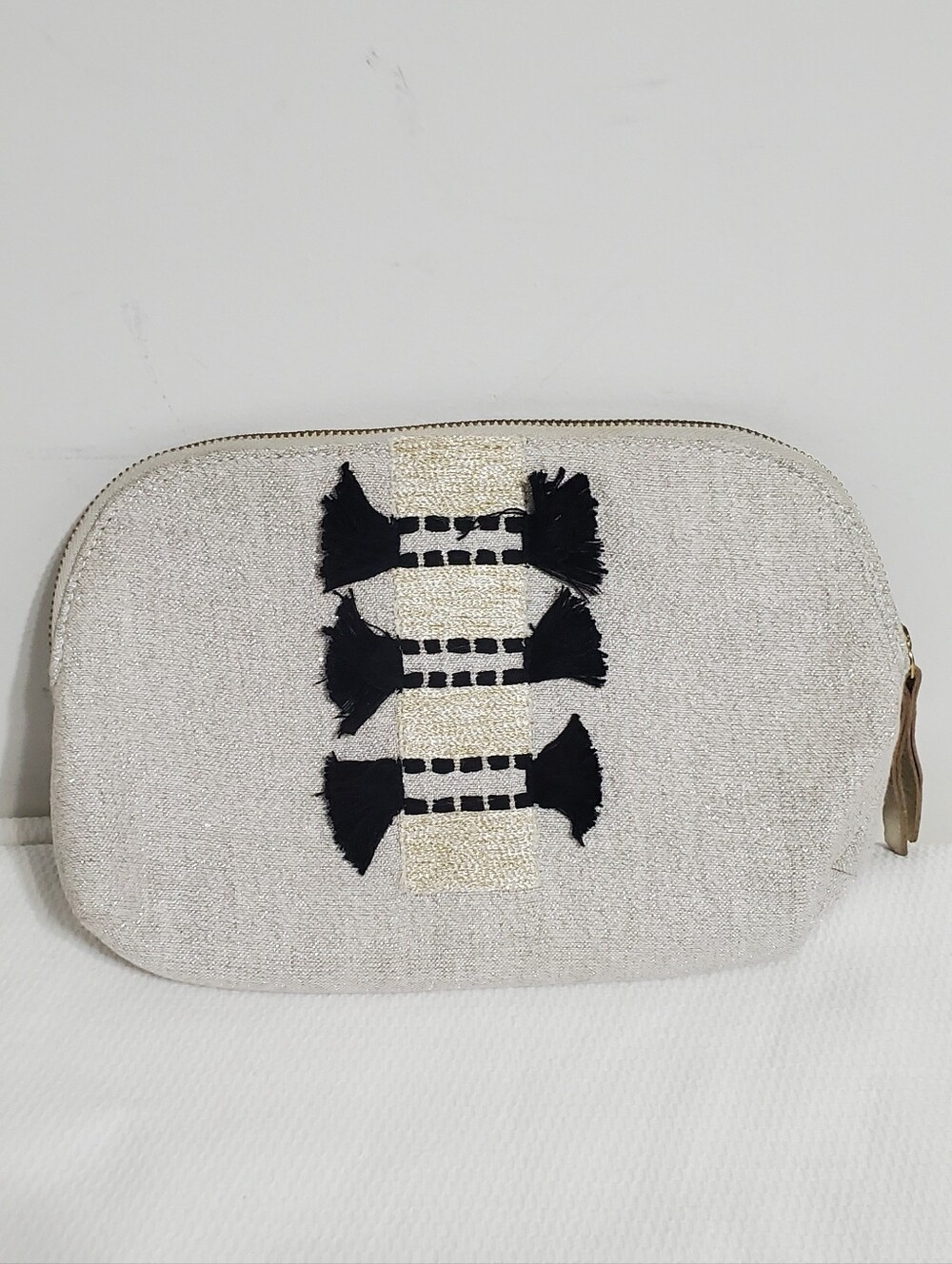 Anthropologie Joni Glitter Canvas  Wristlet Pouch Pochette - Picture 2 of 10